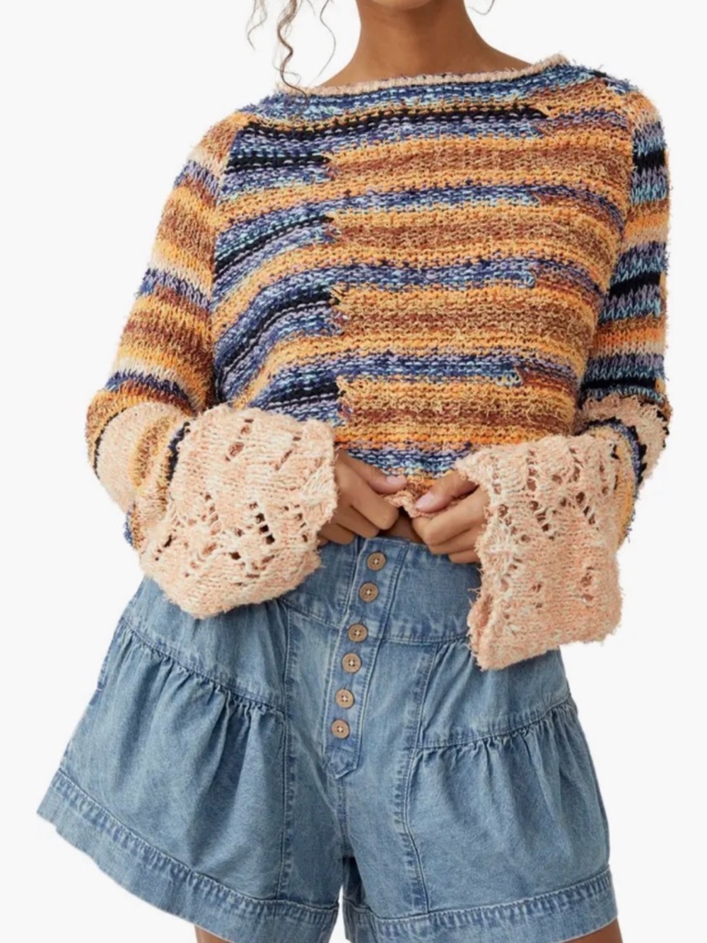 Free People Butterfly Sleeve Sweater